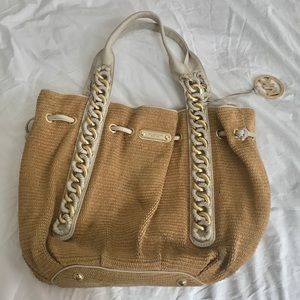 Michael Kors Straw, White and Gold Purse ✨✨✨